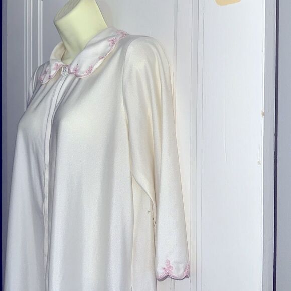 Vintage Robert Chiha-Rosenfeld off white Qiana nylon long zip front kaftan robe - Picture 4 of 10